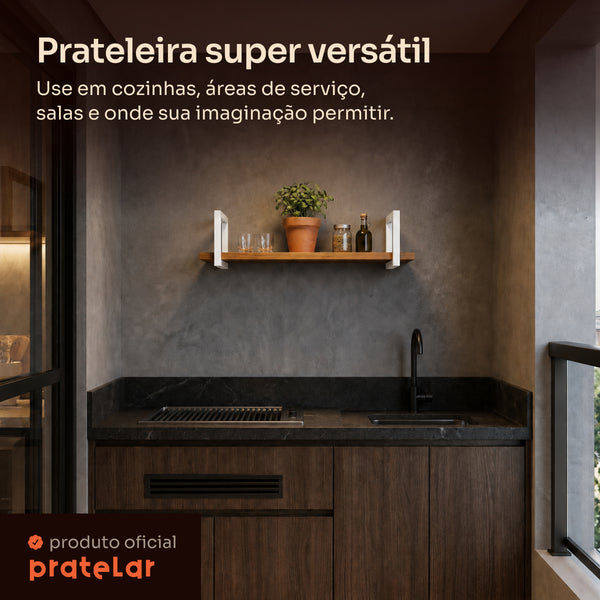 Prateleira industrial branca 80x20 cm super versátil #80x20cm #branco