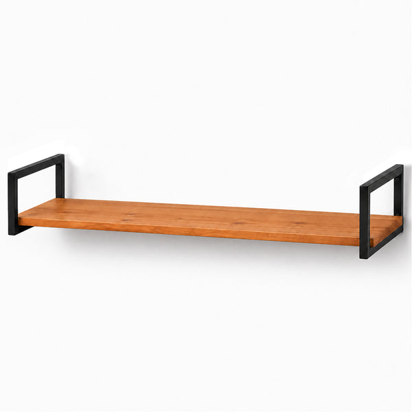 Prateleira industrial preta 100x20 cm, ferro metalon e tábua de pinus, Pratelar #100x20cm #preto