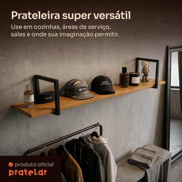Prateleira industrial preta 100x20 cm super versátil #100x20cm #preto