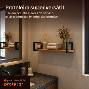 Prateleira industrial preta 60x20 cm super versátil #60x20cm #preto