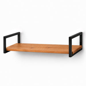 Prateleira industrial preta 80x20 cm, ferro metalon e tábua de pinus, Pratelar #80x20cm #preto