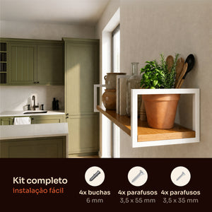 Kit de instalação da prateleira industrial branca 80x30 cm com buchas e parafusos #80x30cm #branco