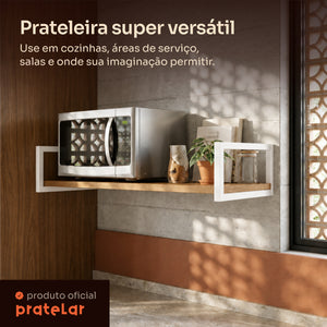 Prateleira industrial branca 80x30 cm super versátil #80x30cm #branco