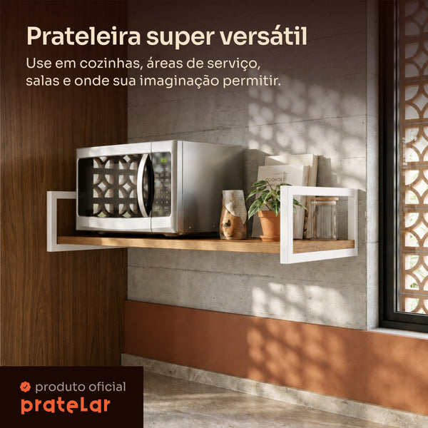 Prateleira industrial branca 80x30 cm super versátil #80x30cm #branco