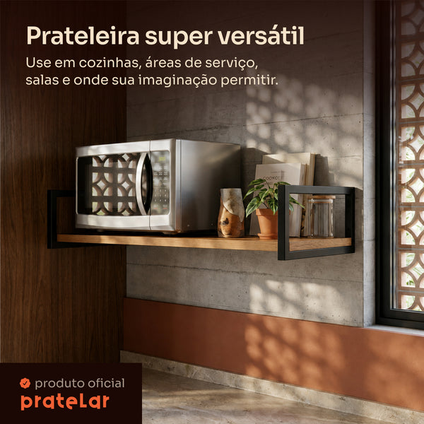 Prateleira industrial preta 80x30 cm super versátil #80x30cm #preto