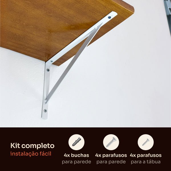 Kit de instalação da prateleira com mão francesa branca: buchas e parafusos, Pratelar #branco