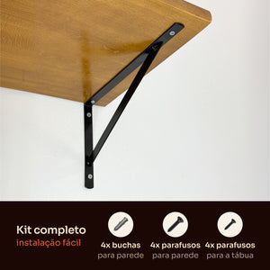 Kit de instalação da prateleira com mão francesa preta: buchas e parafusos, Pratelar #preto