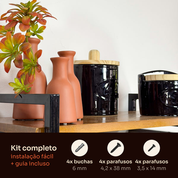 Kit de instalação da prateleira para micro-ondas preta com buchas, parafusos e guia #preto