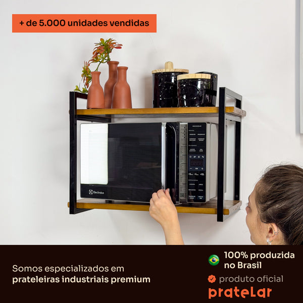 Prateleira para micro-ondas industrial preta Pratelar, mais de 5.000 unidades vendidas #preto